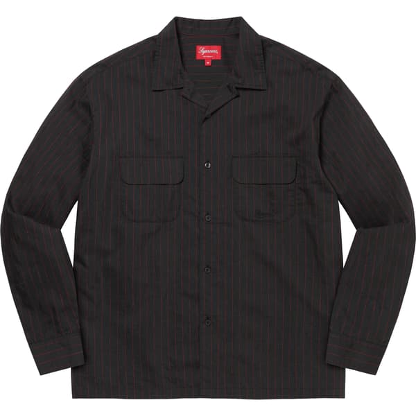 Supreme Pinstripe Linen Shirt - Black (front)