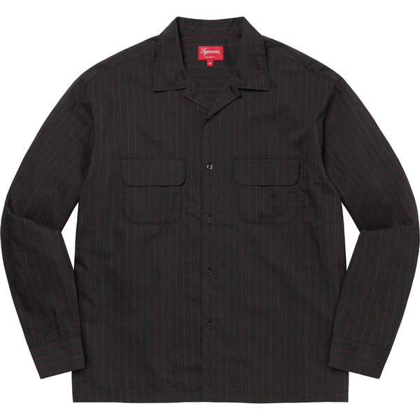 Supreme Pinstripe Linen Shirt - Black (front)