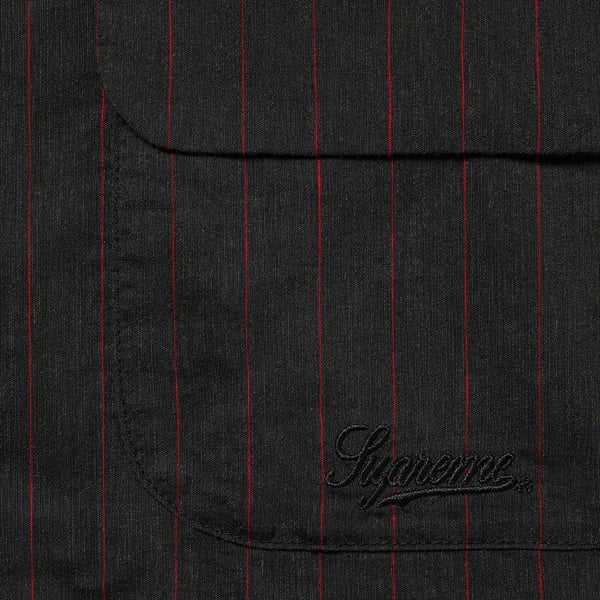 Supreme Pinstripe Linen Shirt - Black (front)