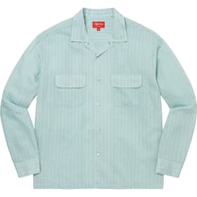 Supreme Pinstripe Linen Shirt Light Blue