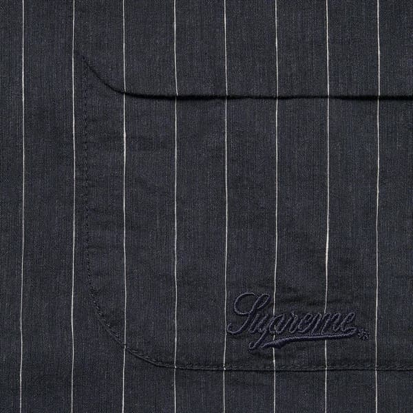 Supreme Pinstripe Linen Shirt - Navy (front)