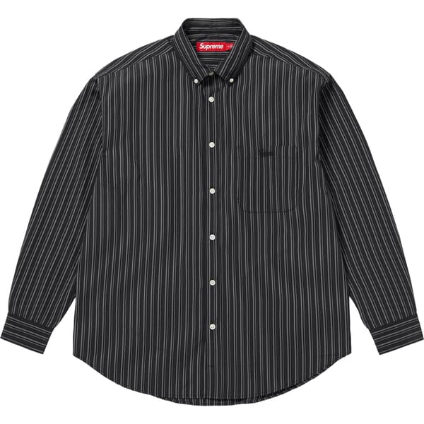 Supreme Pinstripe Shirt - Black (front)