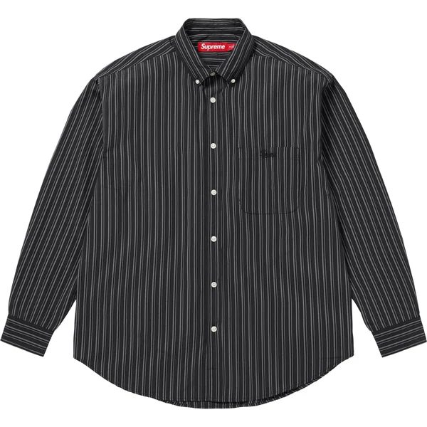 Supreme Pinstripe Shirt - Black (front)