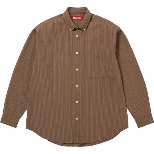 Supreme Pinstripe Shirt - Brown (front)
