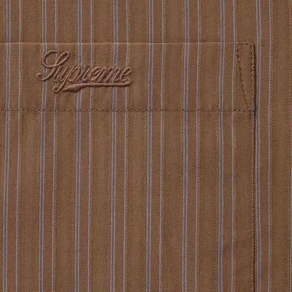 Supreme Pinstripe Shirt - Brown (front)