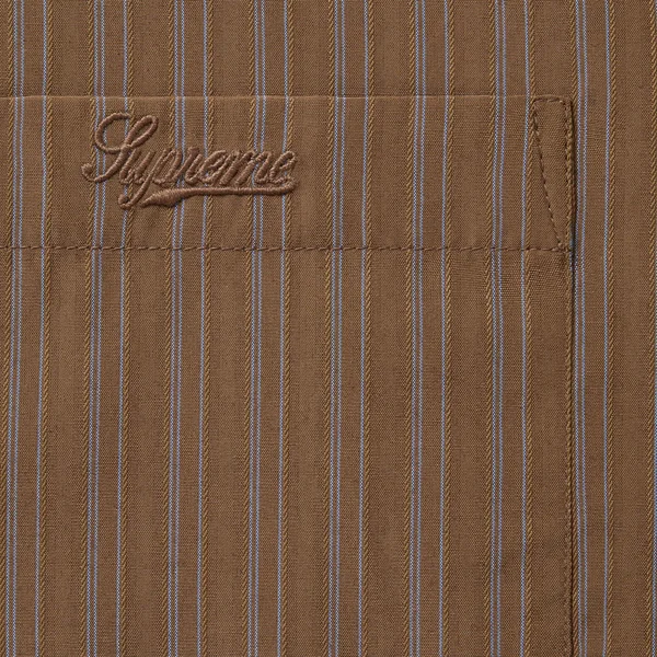 Supreme Pinstripe Shirt - Brown (front)