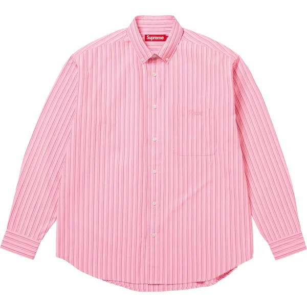 Supreme Pinstripe Shirt - Pink (front)