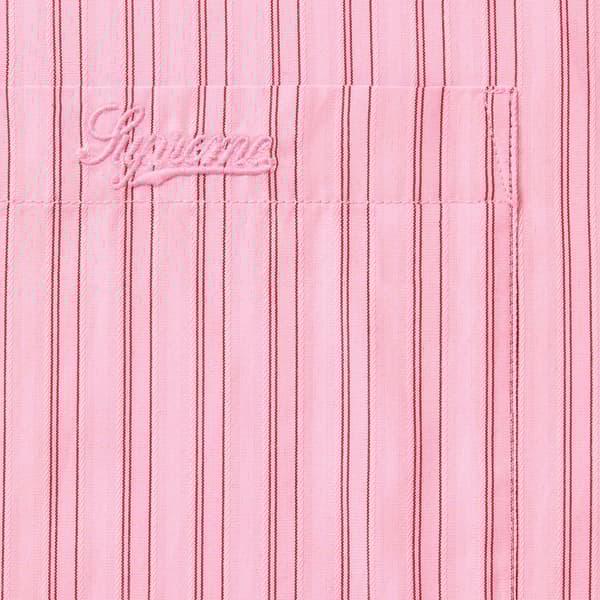 Supreme Pinstripe Shirt - Pink (front)