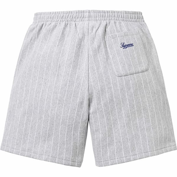 Supreme Pinstripe Sweatshort - Heather Grey (front)