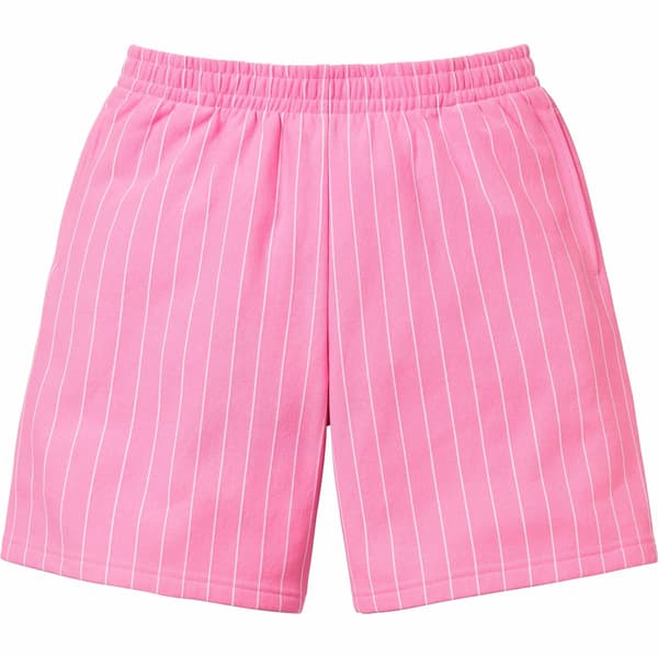 Supreme Pinstripe Sweatshort - Pink (front)