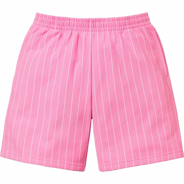 Supreme Pinstripe Sweatshort - Pink (front)
