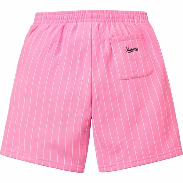 Supreme Pinstripe Sweatshort - Pink (front)