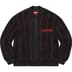 Supreme Pinstripe Varsity Zip Up Sweater - Black (front)