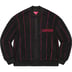 Supreme Pinstripe Varsity Zip Up Sweater - Black (front)