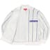 Supreme Pinstripe Varsity Zip Up Sweater - White (front)