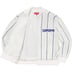 Supreme Pinstripe Varsity Zip Up Sweater - White (front)