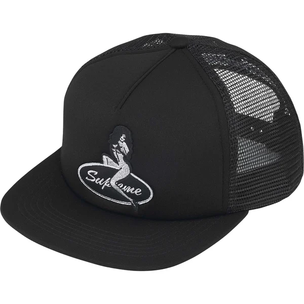 Supreme Pinup Mesh Back 5-Panel - Black (front)