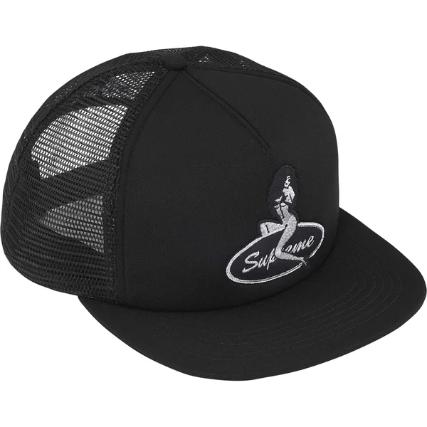 Supreme Pinup Mesh Back 5-Panel - Black (front)