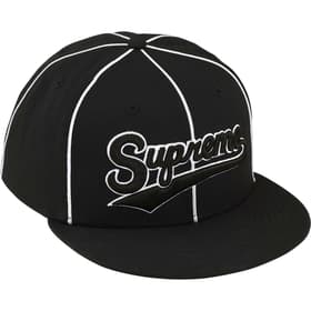 Supreme Piping Script Logo New Era Black