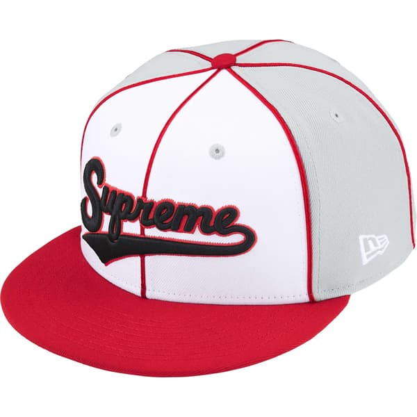 Supreme Piping Script Logo New Era - Grey (front)