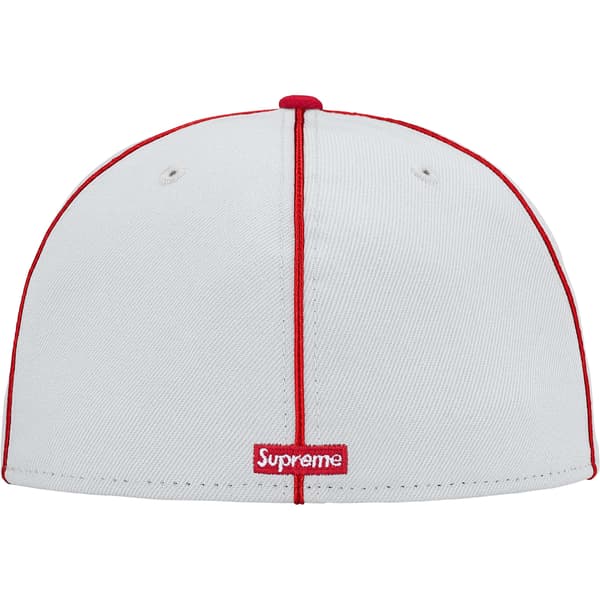 Supreme Piping Script Logo New Era - Grey (front)