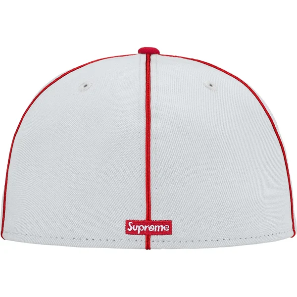 Supreme Piping Script Logo New Era - Grey (front)
