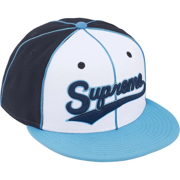 Supreme Piping Script Logo New Era - Navy (front)