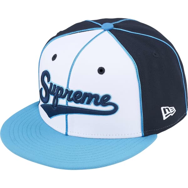 Supreme Piping Script Logo New Era - Navy (front)