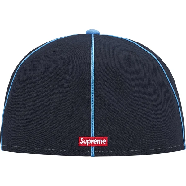Supreme Piping Script Logo New Era - Navy (front)