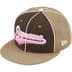 Supreme Piping Script Logo New Era - Tan (front)