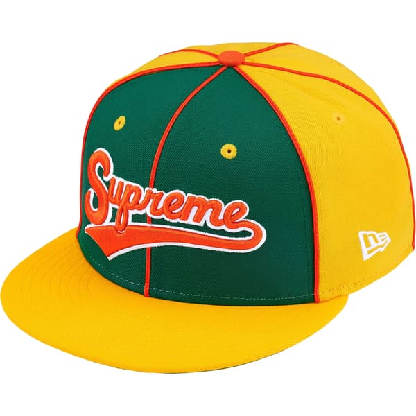Supreme Piping Script Logo New Era - Yellow (front)