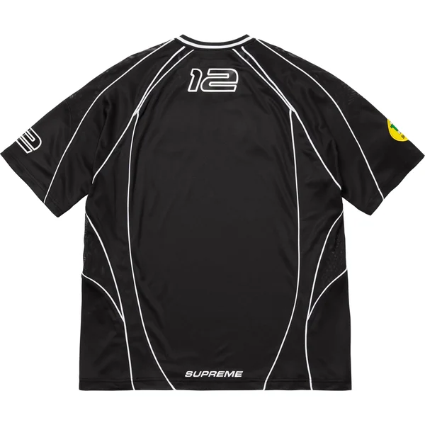 Supreme Piping Soccer Jersey - Black (front)