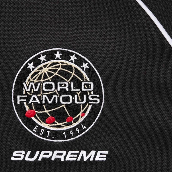 Supreme Piping Soccer Jersey - Black (front)