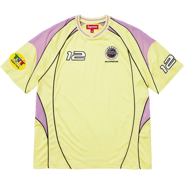 Supreme Piping Soccer Jersey - Pale Yellow (front)