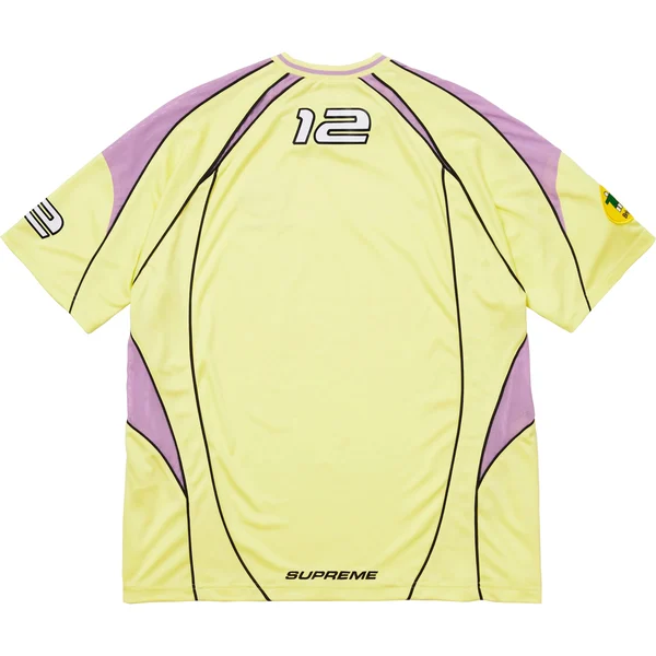 Supreme Piping Soccer Jersey - Pale Yellow (front)