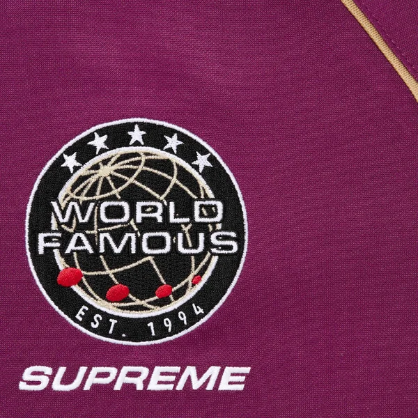 Supreme Piping Soccer Jersey - Raspberry (front)