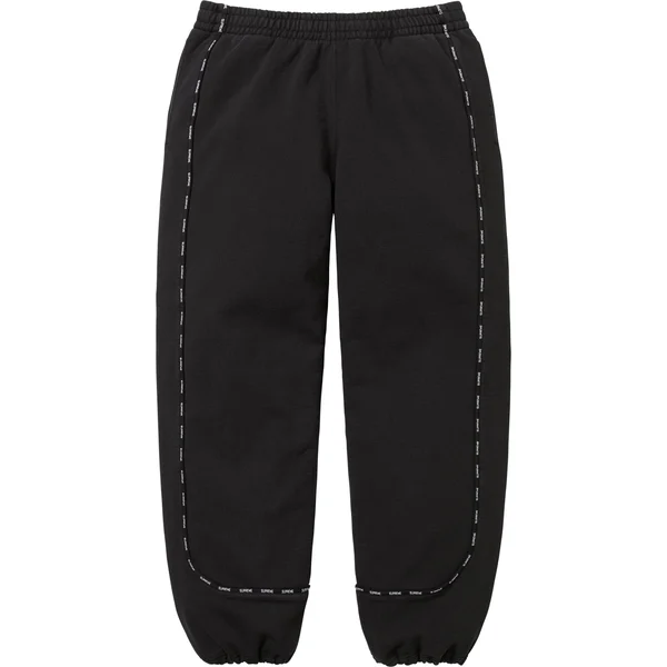 Supreme Piping Sweatpant - Black (front)