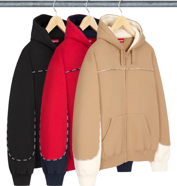 Supreme Piping Zip Up Hooded Sweatshirt - Product Image