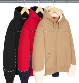 Supreme Piping Zip Up Hooded Sweatshirt