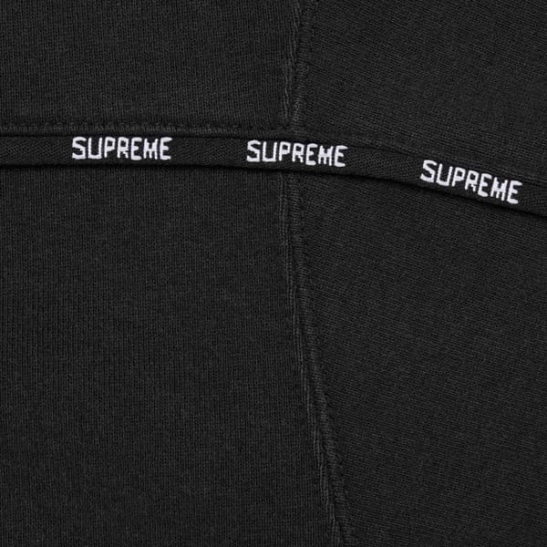 Supreme Piping Zip Up Hooded Sweatshirt - Black (front)