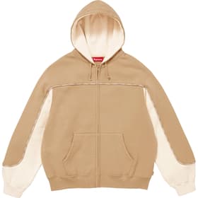 Supreme Piping Zip Up Hooded Sweatshirt Dark Tan