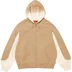 Supreme Piping Zip Up Hooded Sweatshirt - Dark Tan (front)