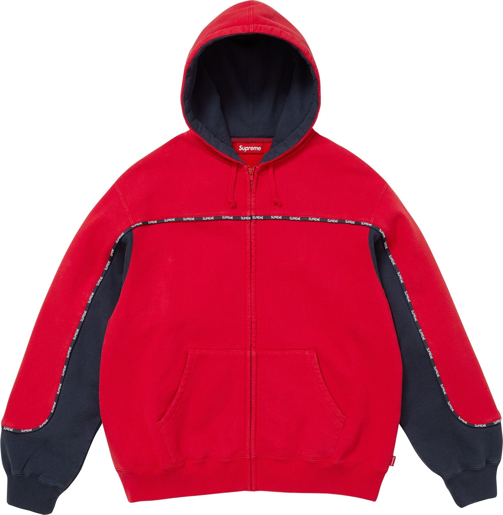 Supreme Piping Zip Up Hooded Sweatshirt