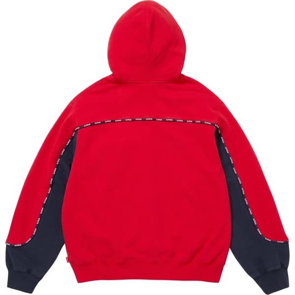 Supreme Piping Zip Up Hooded Sweatshirt - Red (front)