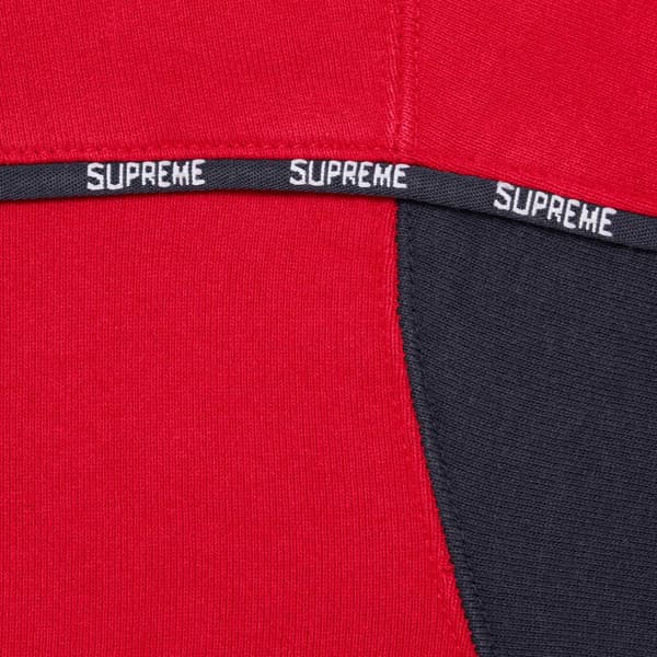 Supreme Piping Zip Up Hooded Sweatshirt - Red (front)