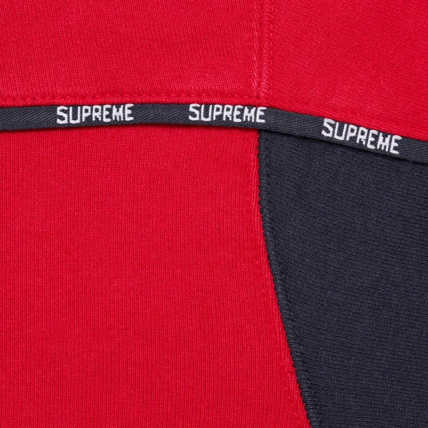 Supreme Piping Zip Up Hooded Sweatshirt - Red (front)
