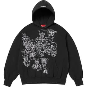 Supreme Pitbulls Embroidered Hooded Sweatshirt Black
