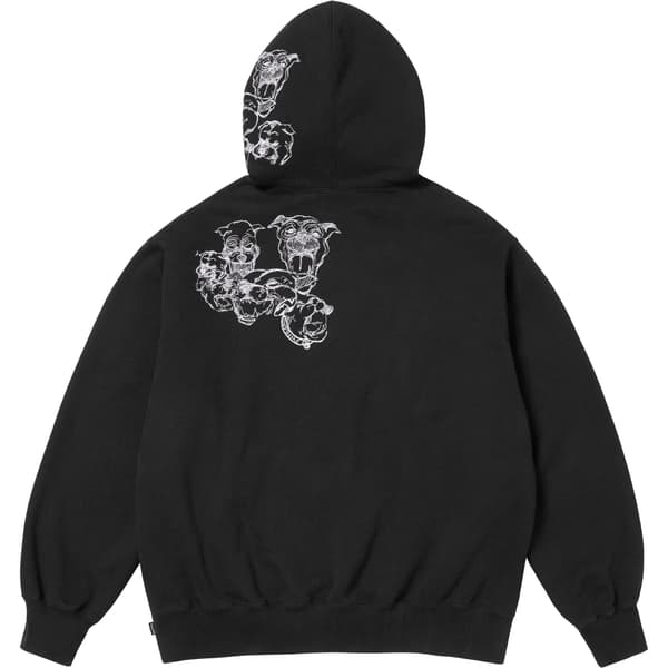 Supreme Pitbulls Embroidered Hooded Sweatshirt - Black (front)