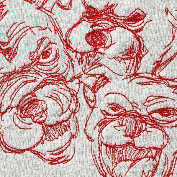 Supreme Pitbulls Embroidered Hooded Sweatshirt - Heather Grey (front)