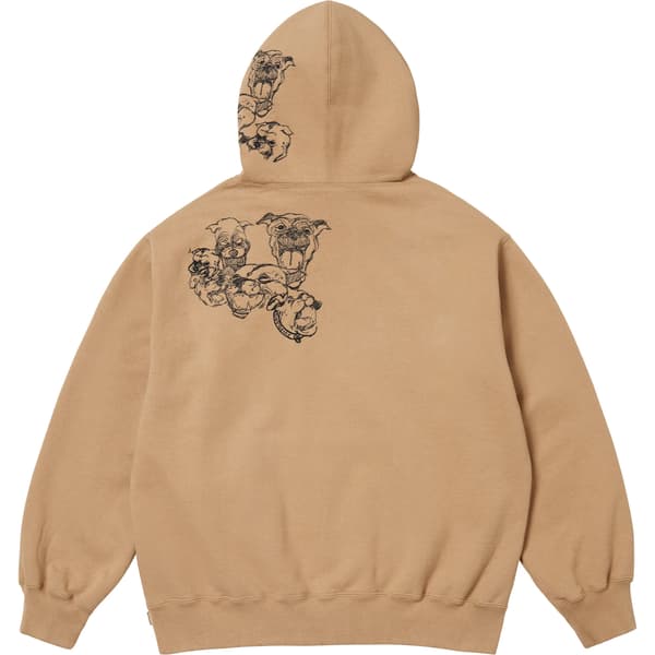 Supreme Pitbulls Embroidered Hooded Sweatshirt - Light Tan (front)